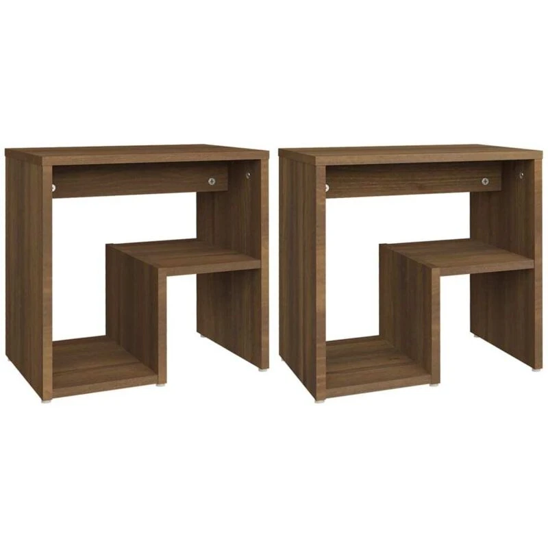 Image of VIDAXL Bed Cabinets 2 pcs Brown Oak 40x30x40cm Engineered Wood Vidaxl 8720286932445