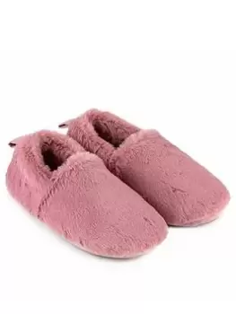 image of TOTES Faux Fur Full Back Slippers - Pink, Size 3-4, Women