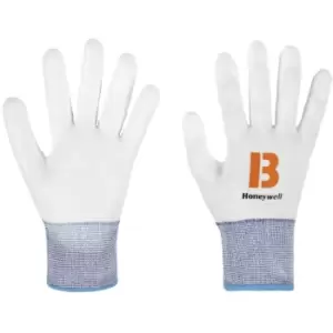 image of Honeywell Cut Resistant Gloves, PU Coated, White, Size 6