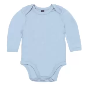 Image of Babybugz Baby Unisex Organic Long Sleeve Bodysuit (6-12 Months) (Dusty Blue)