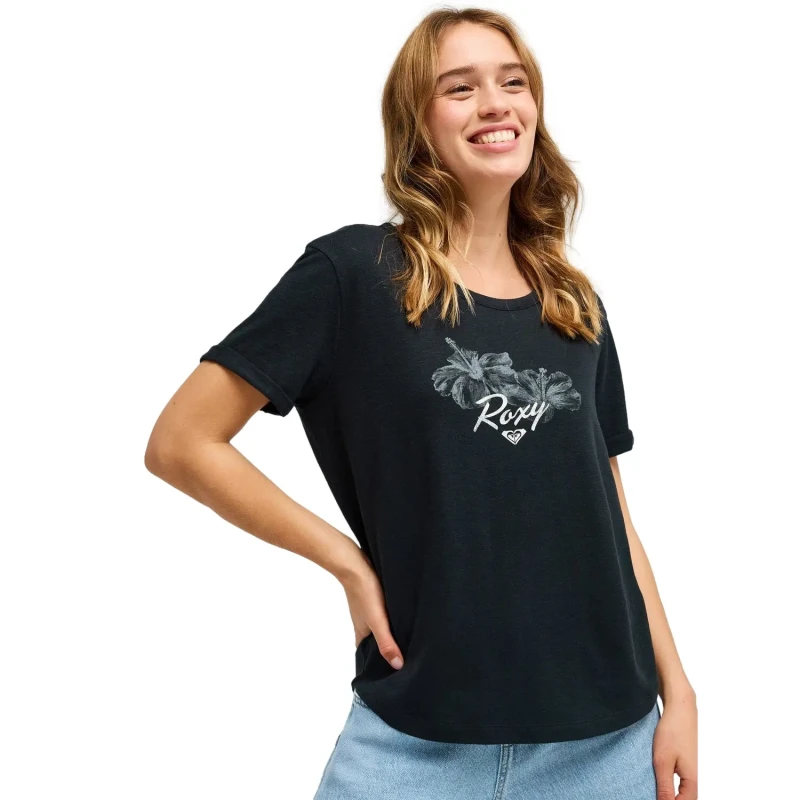 Image of Roxy Womens T-Shirt Roxy Oceanwave Regular Slub Gris Female L