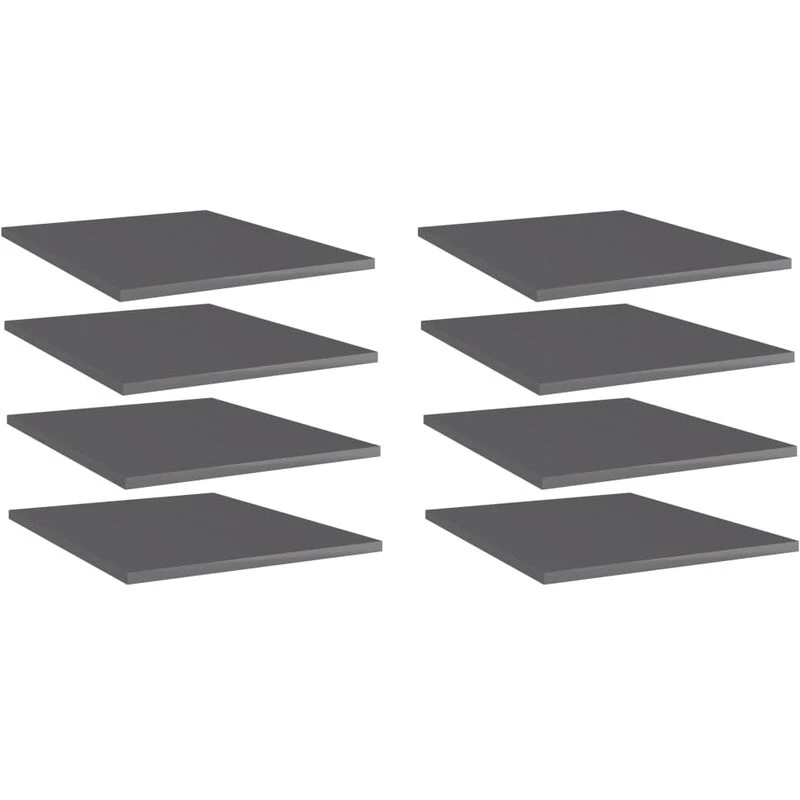 Image of VIDAXL Vidaxl - Bookshelf Boards 8 pcs High Gloss Grey 40x50x1.5cm Engineered Wood 8720286244548