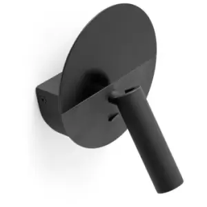 Image of Faro Duas LED Matt Black Reader Wall Lamp With Usb