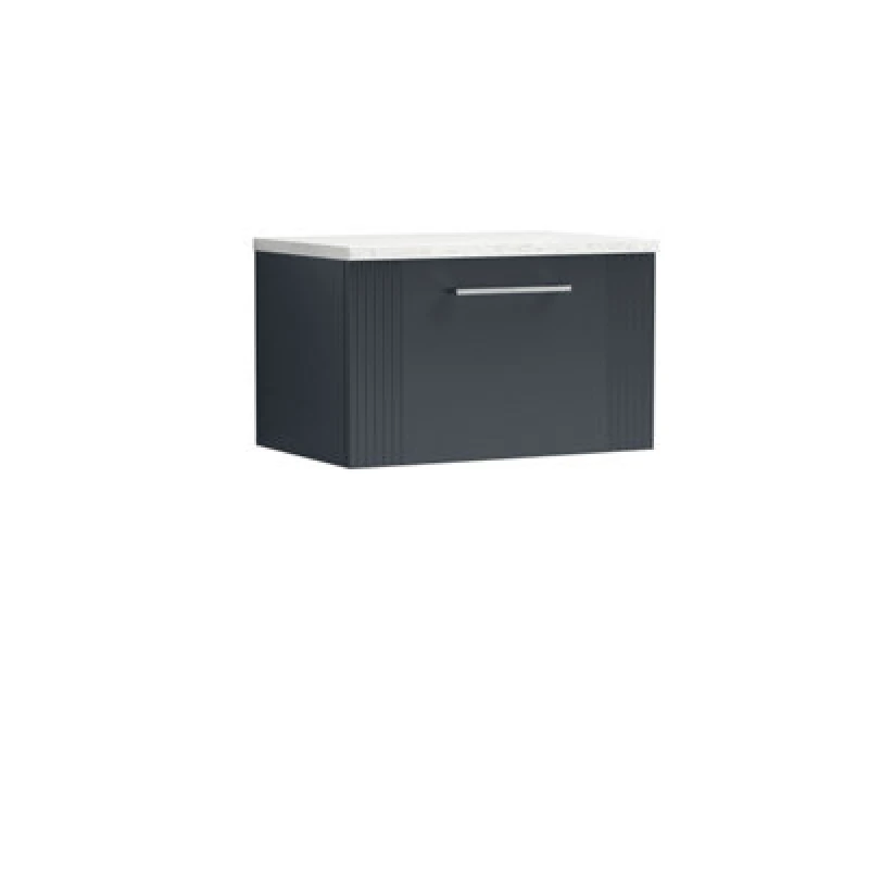 Image of Balterley 1 Drawer Wall Hung Vanity Sparkle White Laminate Worktop 600mm White