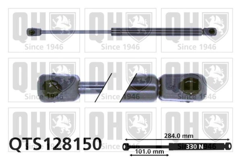 Image of QUINTON HAZELL Tailgate strut QUINTON HAZELL QTS128150
