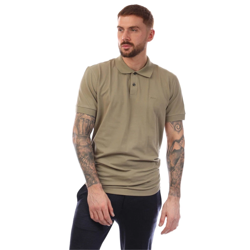 Image of Boss Logo Detail Polo Shirt Green male 2XL