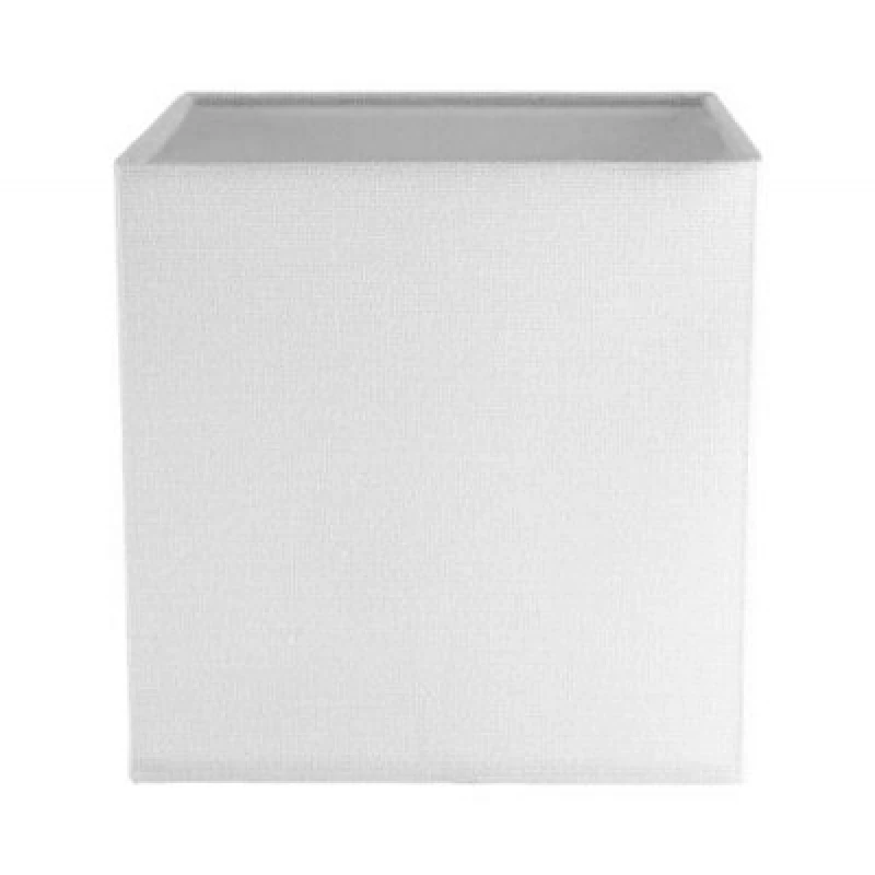 Image of Happy Homewares Contemporary And Stylish Ivory White Linen Fabric 16Cm Square Lamp Shade