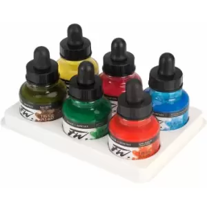 Image of Fw Acrylic Paint Ink Primary Set 6 x 29.5ml - Daler Rowney