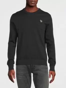 Image of Ps Paul Smith Zebra Logo Knitted Jumper - Blue