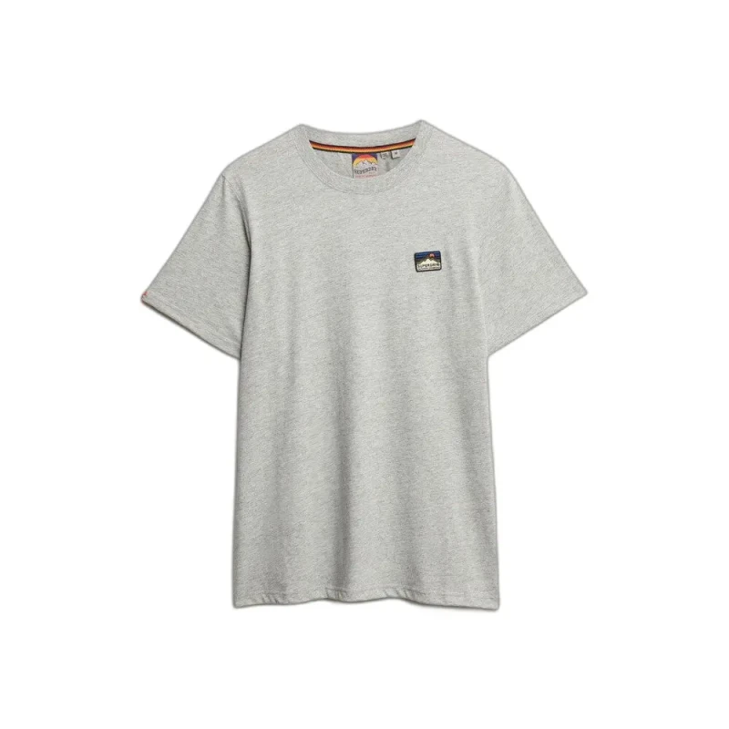 Image of Superdry Great Outdoors Embroidered T-Shirt Grey Marl Cotton XXL