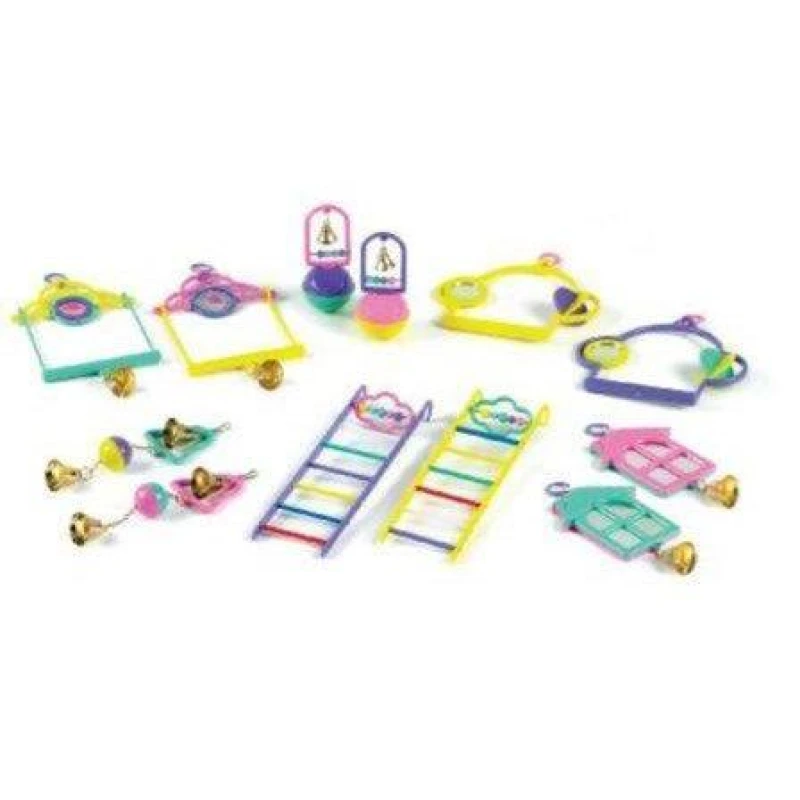 Image of North East Pet Shop Classic Popular Bird Toys Assortment x12 - Case of 12