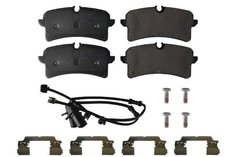 Image of SWAG 33 10 5370 Brake pad set Rear Axle, incl. wear warning contact, with bolts/screws Brake Pad Set,disc brake (402)