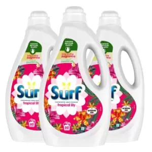 image of 3 x Surf Tropical Oasis Biological Liquid Detergent 80 Washes - 2.16L