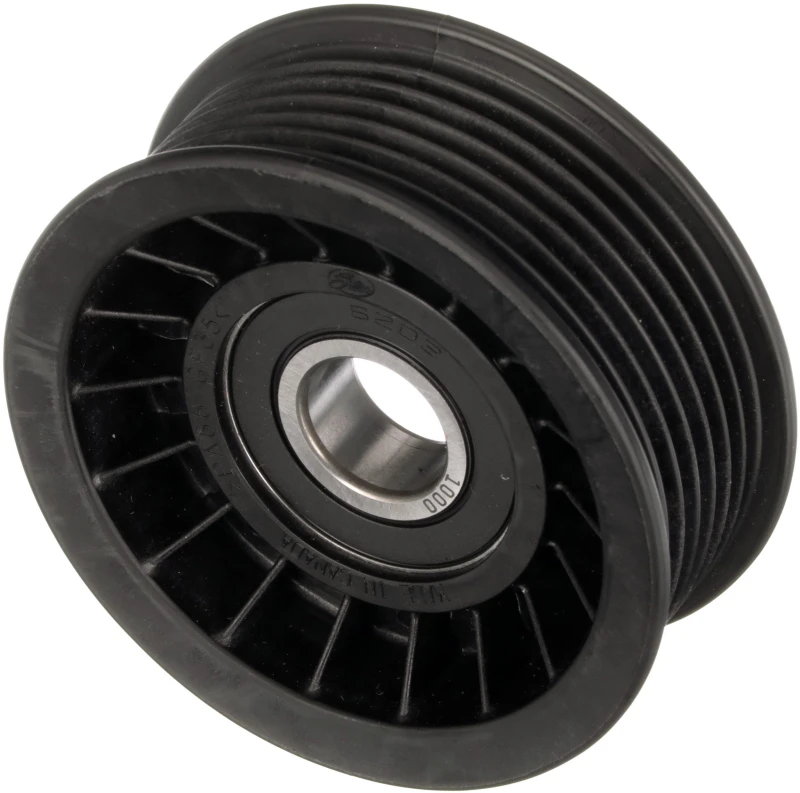 Image of GATES T38016 Idler Pulley Micro-V UNIQUE FIT, with grooves Plastic Deflection/Guide Pulley,v-ribbed belt (312)