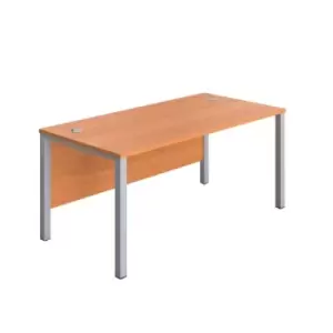 Image of Tc 1200 x 600 Goal Post Rectangular Desk Beech-silver