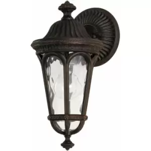 Image of Loops - Outdoor IP44 Wall Light Sconce Walnut LED E27 100W Bulb External d00935