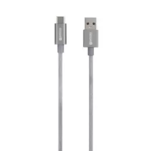 Image of Skross USB cable USB 3.2 1st Gen (USB 3.0 / USB 3.1 1st Gen) USB-A plug 1.20 m Space Grey Round, Flexible, Fabric sleeve SKCA0012A-C120CN