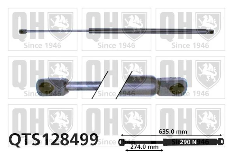 Image of QUINTON HAZELL Tailgate strut QUINTON HAZELL QTS128499