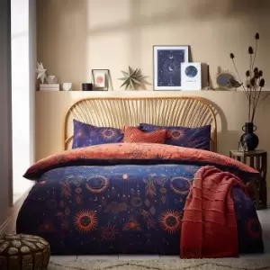 Image of Constellation Celestial Duvet Cover Set Bronze/Navy