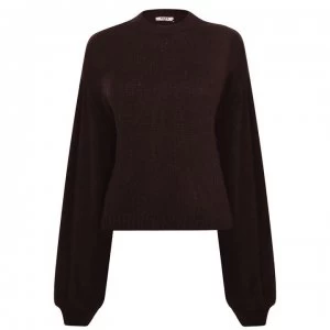 image of NA-KD Crew Knit Jumper - Plum