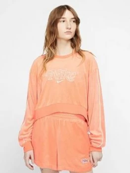 image of Nike NSW Retro Femme Sweatshirt - Orange Size M Women