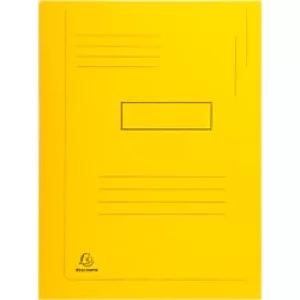 Image of Exacompta 2 Flap Folder 445009E A4 Yellow Cardboard 24 x 32cm Pack of 50