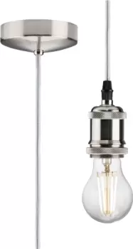 Image of KnightsBridge 1.8m E27 Vintage Pendant Set - Polished Chrome