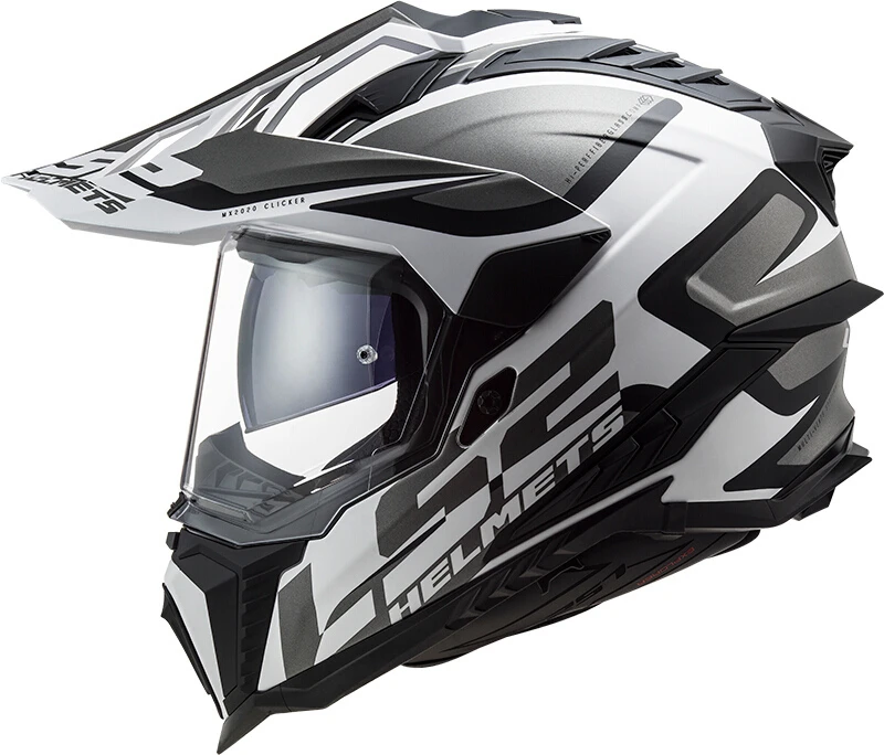 Image of LS2 MX701 Explorer Alter Matt Motocross Helmet, black-white, Size L for Men