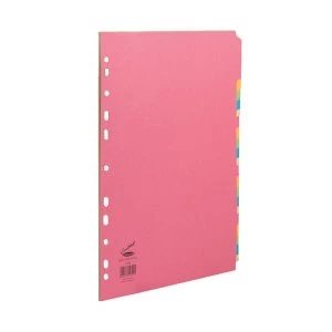 Image of Concord Bright Subject Dividers Europunched 20-Part Extra Wide A4 Assorted Ref 52399