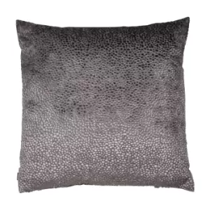 image of Malini Burnt Velvet Cushion in Silver - 43 x 43cm