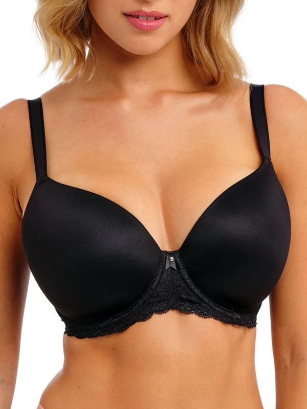 Image of Freya Underwired t-shirt balconnet molded bra For Her Freya Offbeat Noir Female 85H