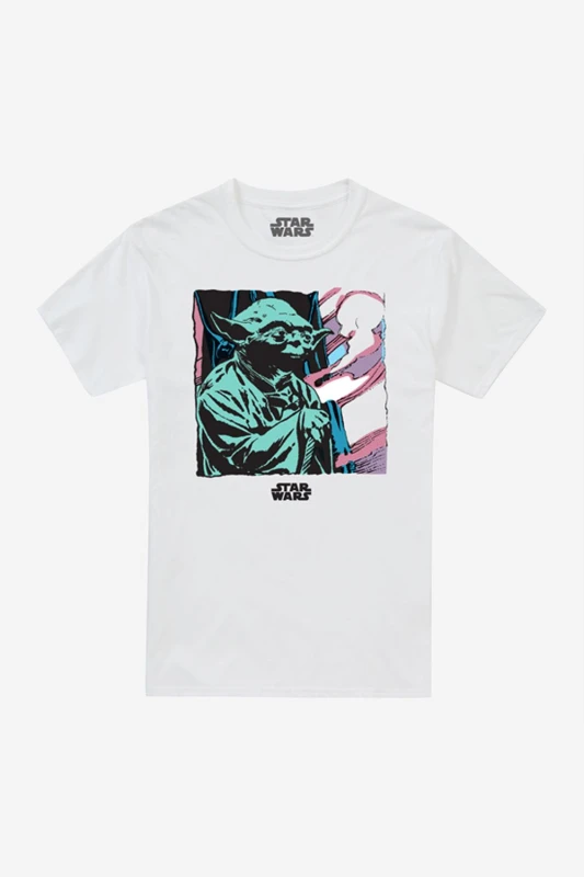 Image of Star Wars Men Star Wars Yoda Jedi Legend Mens T-Shirt White Size: Small White S Male 5052777770582