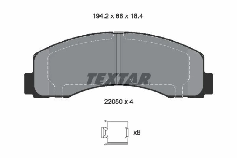 Image of Brake pad set TEXTAR 2205002