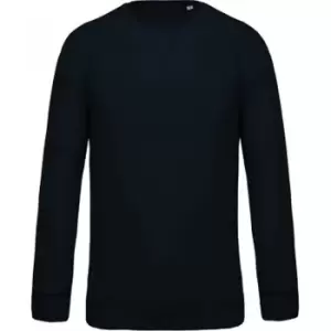 image of Kariban Mens Organic Raglan Sweatshirt (L) (Navy)