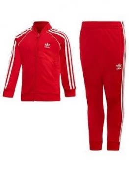 image of Boys, adidas Originals Superstar Suit, Red, Size 3-4 Years