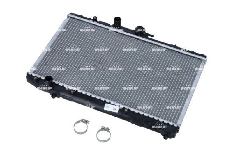 Image of NRF 506725 Engine radiator EASY FIT Brazed cooling fins, Aluminium, with mounting parts Aluminium Radiator,engine cooling (470)