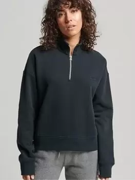 Image of Superdry Vintage Logo Emb Crew Sweatshirt -navy, Blue, Size 14, Women