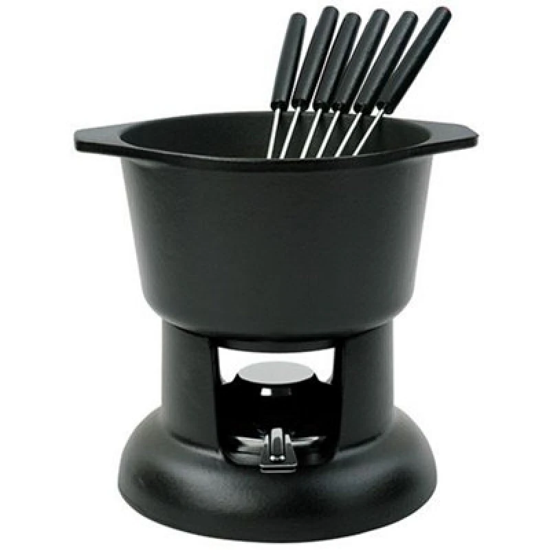 Image of Chasseur Cast Iron Matt Black Fondue Set