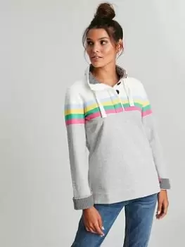 Image of Joules Saunton Funnel Neck Sweatshirt - Grey, Size 10, Women