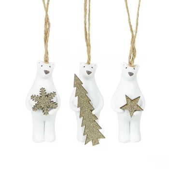 Image of Hanging Resin Polar Bears (Set of 3)