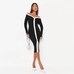 image of Missguided Petite button front dress - Black