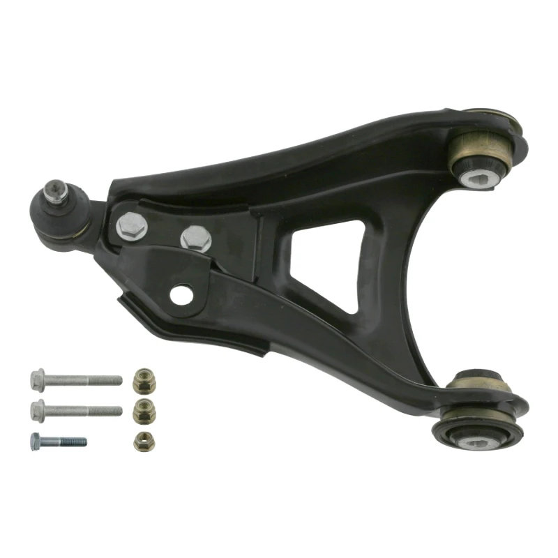 Image of FEBI BILSTEIN 33105 Suspension arm Control Arm, Sheet Steel, OE Turbo NEW, Lower, with rubber mount, with fastening/mounting material Sheet Steel Trac