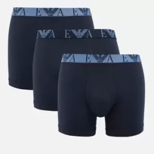 Image of Emporio Armani Three-Pack Stretch-Cotton Jersey Longline Boxers - XL