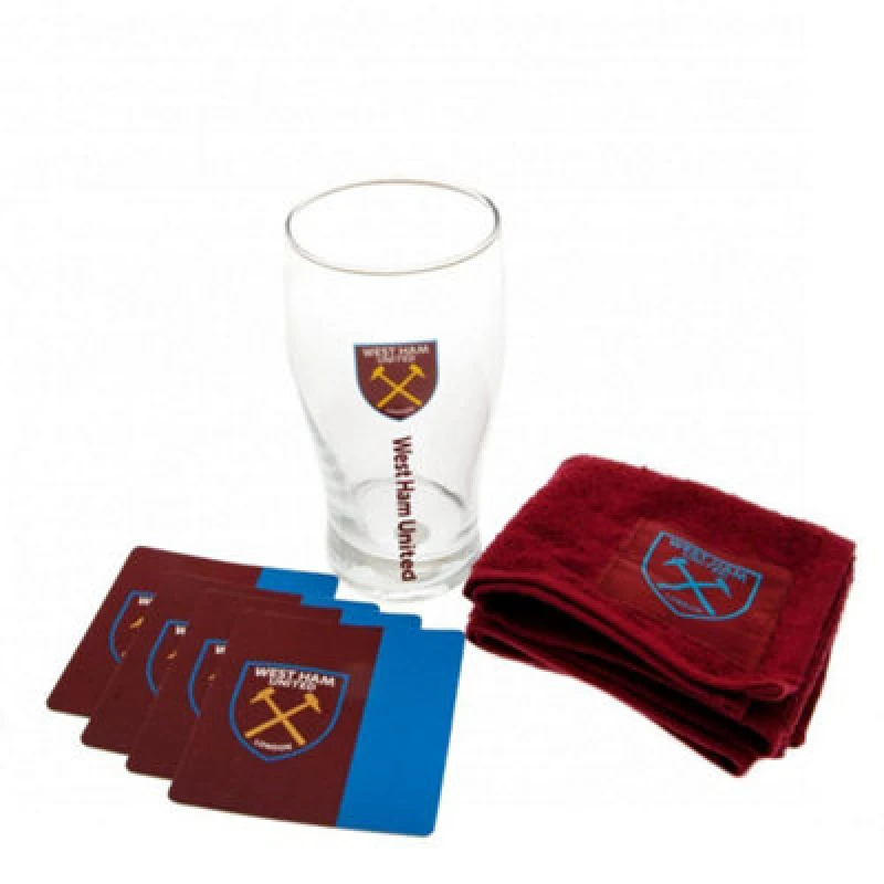 Image of West Ham United FC West Ham United FC Official Mini Bar Set in Red Red One Size Unisex 5059000787171