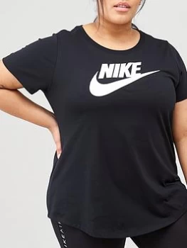 image of Nike NSW Essential Futura SS Tee (Curve) - Black, Size 22-24=2X, Women