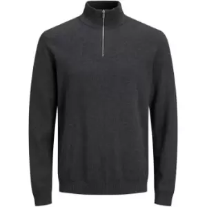Image of Jack and Jones Zip Neck Knit - Grey