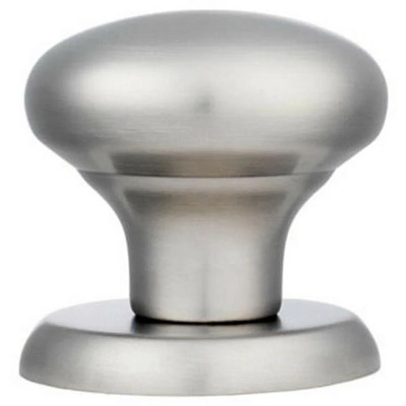 Image of Loops Large Round Centre Door Knob Satin Stainless Steel 70mm Rose Outdoor Modern Metallics unisex