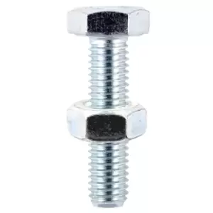 Hexagon Set Screws and Nuts Zinc Plated M10 70mm Pack of 20