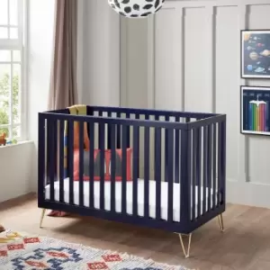 image of Babymore Kimi Cot Bed Midnight (Blue)