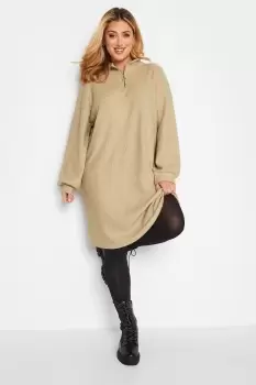 Image of Plus Size Zip Neck Midi Soft Touch Dress
